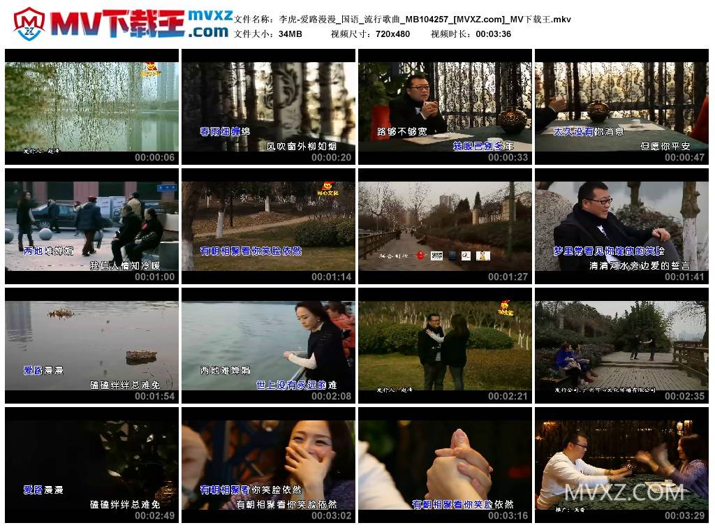 李虎-爱路漫漫_国语_流行歌曲_MB104257